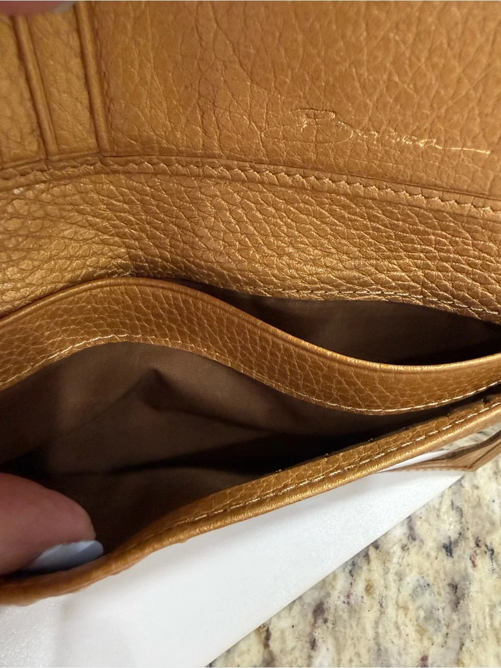 Bosca New Gold Leather Women’s Wallet - Stylish Folded Clutch